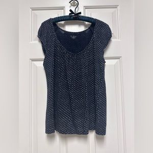 LOFT Linen Cap Sleeve Tank Size M Navy